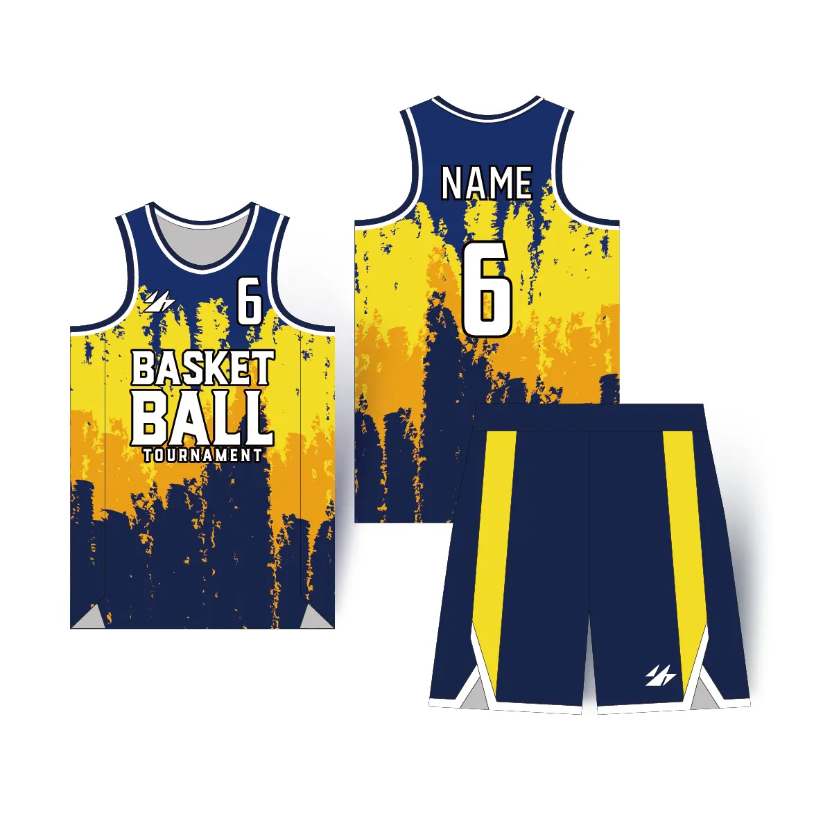 Picture of Customizable Basketball Jersey Shorts Plus Size Breathable Feature Blank for Team Name